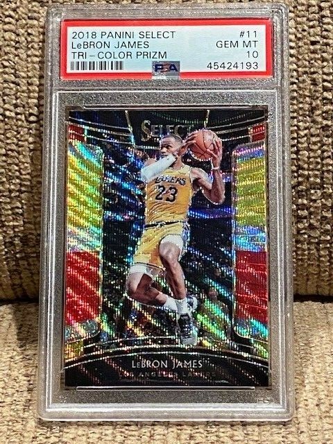 2018 Panini Select Tri Color Prizm  - LeBRON JAMES PSA 10 LAKERS #11 Lebron