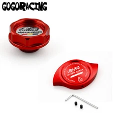 Red Engine Oil Filler Cap + Water Radiator Cap Cover Mugen Power For Honda Acura
