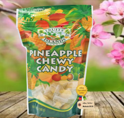  (2 Bag) HAWAII FRUITS OF THE ISLANDS Brand Pineapple Chewy Candy 7oz