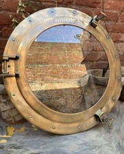 17 inches Canal Boat Porthole Window Glass-Nickel Finish Ship Window Wall Window