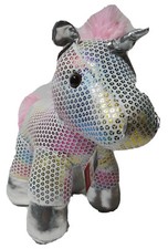 Shimmery Plush Unicorn Stuffed Animal Gift Present 12" Tall Dan Dee Rainbow New