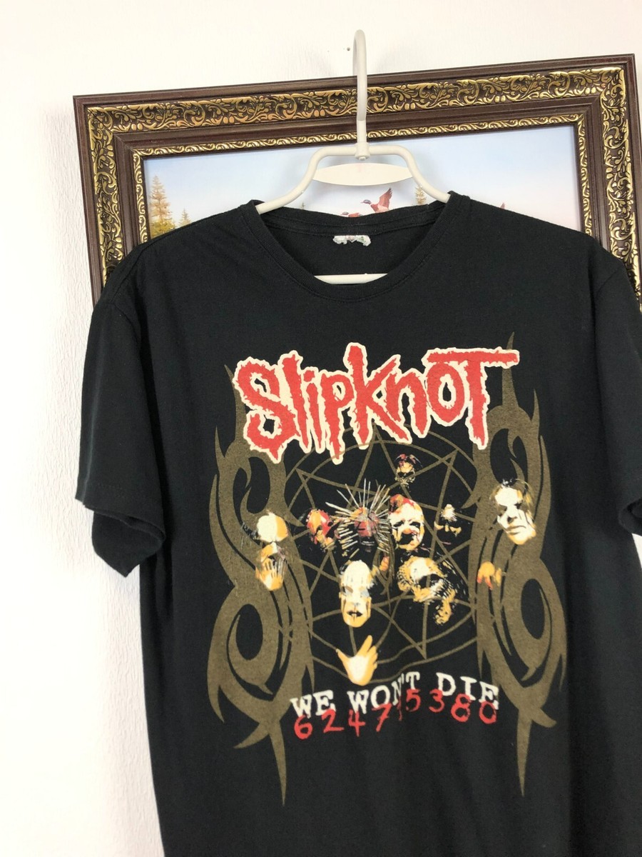 Vintage Slipknot We Wont Die Band Tee Shirt Rare Over Print Mens