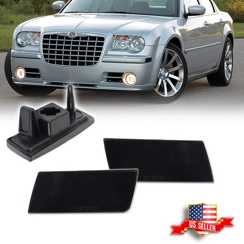 2PCS Smoked Lens Front Bumper Side Marker Lights For 2005-2010 Chrysler 300C/300 - 第 1/9 張圖片