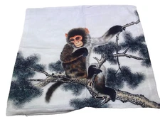 monkey in tree throw pillow cover
