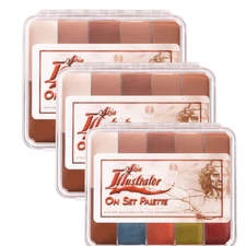 3 Pk Skin Illustrator On Set Fleshtone Mini Palette SFX Pro Makeup Tattoo Cover