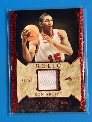 /50 2022 Leaf In The Game Used Worn Memorabilia Metta World Peace Red Ron Artest