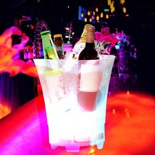 Secchiello Ghiaccio LED 7L Grande Capacità 4 Modalità Luce Colorato Vino Ghiaccio Birra Secchio NUOVO