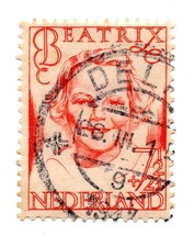 Netherlands 1946, princess Baby Beatrix in red, 7 1/2 + 2 1/2 cents