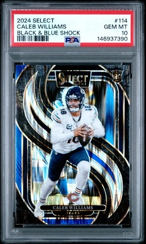 2024 PANINI SELECT BLACK & BLUE SHOCK #114 CALEB WILLIAMS ROOKIE RC PSA 10