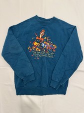 Vintage Y2K Disney Winnie the Pooh Teal Crewneck Sweatshirt Kids Large