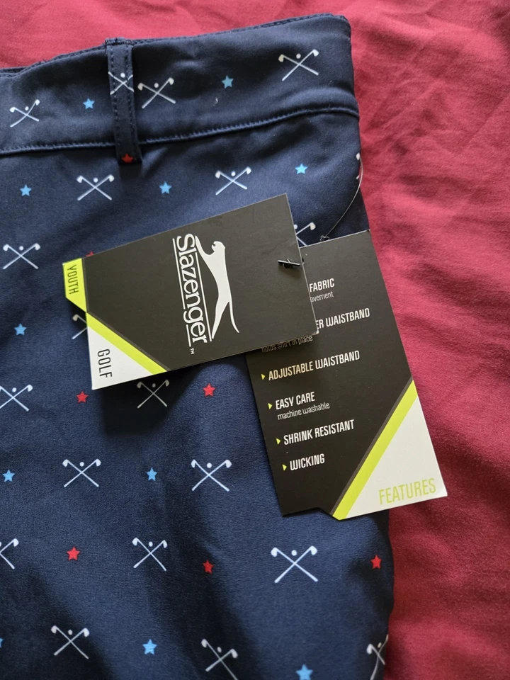 Шорты для гольфа эластичные впитывающие Slazenger молодежные темно-синие для мальчиков размер XL США - Изображение 2 из 4