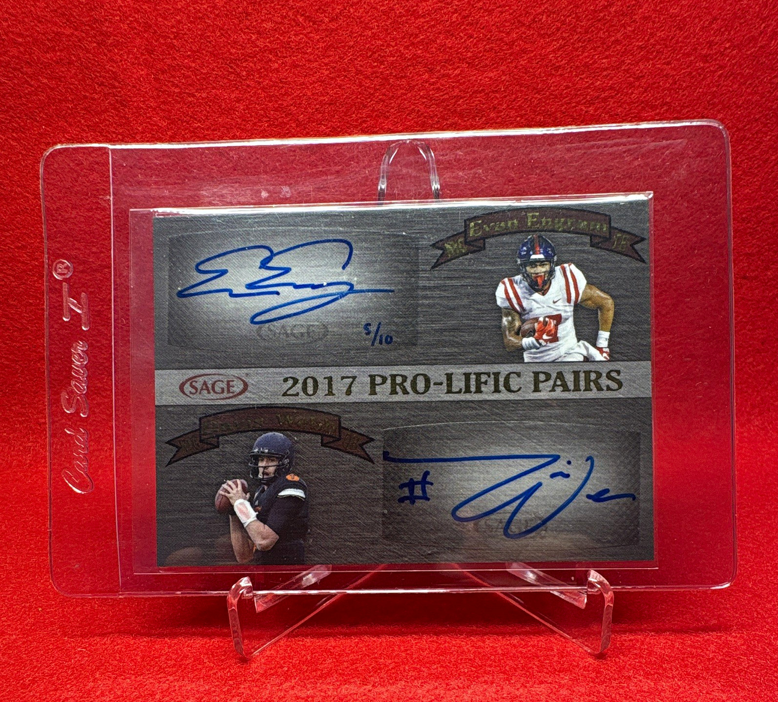 SAGE 2017 Sage Hit Pro-Lific Pairs Davis Webb/Evan Engram PP10 Gold Auto /10