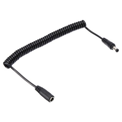 5Ft 5.5mm x 2.1mm Male to Female DC Power Cable Coiled Extension Cable Cord