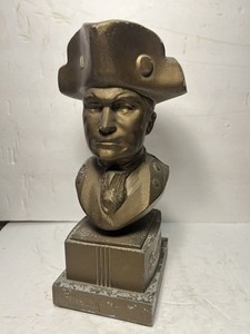 Description Cast/white metal back bar statue, Paul Jones, Fine Blend WhiskeyBust