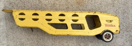 VINTAGE TONKA CAR CARRIER HAULER TRAILER PRESSED STEEL METAL 24 INCH