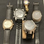 Hilfiger Mixed Lot 5 Wristwatches Gold Tone Bracelet, Black & Leather Straps — photo 2