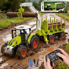 RC Traktor Spielzeug ab 3 4 6 Jahre, 2.4 GHz Ferngesteuerter Traktor Ferngeste