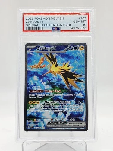 ZAPDOS EX 2023 POKEMON 151 SPECIAL ILLUSTRATION RARE #202 PSA 10 Q0895