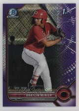 2022 Bowman Chrome Prospects Mega Box Purple Mojo Refractor Braylin Minier 1m9v
