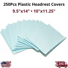Primo 250Pcs Dental Chair Headrest Covers Plastic Clear 10x11.25 9.5x14 Sleeves