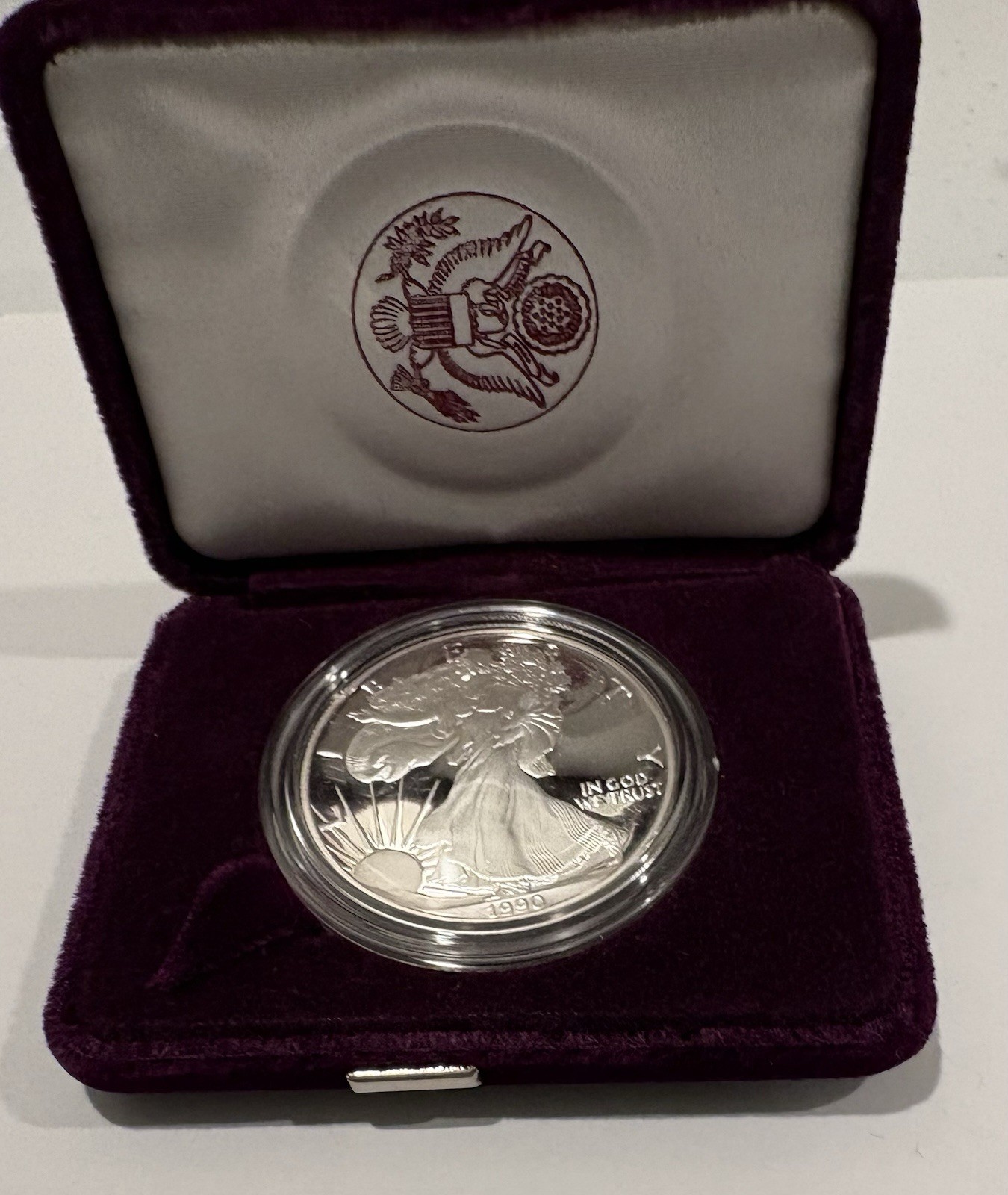US Mint American Silver Eagle 1990 S Proof Coin. 1 oz .999 Fine Silver 🔥Rare🔥