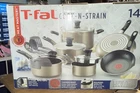 T-Fal Cook & Strain 14-Pc. Non-Stick Cookware Set, Champagne