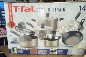 T-Fal Cook & Détachement 14-Pc. Ensemble d'articles de cuisine nonick, Champagne