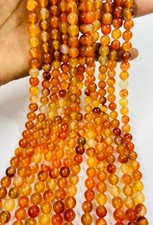 Carnelian Round Beads 4mm, 6mm, 8mm, 10mm 15.5" Strand Wholesale Loose Gemstone