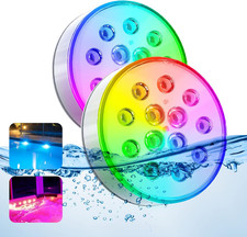 Pool Lights, Upgraded Rechargeable Submersible LED Lights with Remote IP68 Water