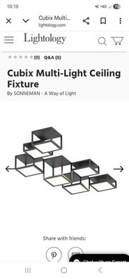 Sonneman 24Z0007K Cubix 7- Light LED Surface Mount Chandelier $15k Retail