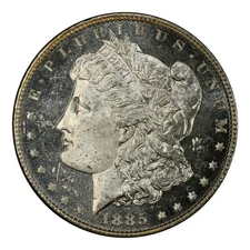 1885 Morgan Dollar PCGS MS-63 DMPL CAC