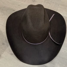 MHT Master Hatters Texas 7X Beaver Quality Sheepskin Leather Hat Brown 6 7/8