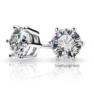 Easter Gift 10 Ct Round Cut Lab Diamond Statement Stud Earrings 925 Silver