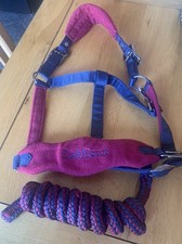 Le Mieux Vogue Burgundy/Navy Headcollar/Rope. Cob