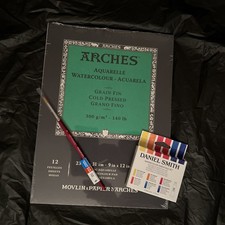 Daniel Smith Watercolor Set, 6 Tubes 5ml, Arches Paper  Princeton Brush 