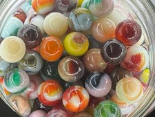 10x 5/8" Jabo Classics Marbles Lot Mixed Colors Fenton UV Reactive