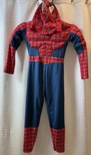 Marvel Spider-Man 2 Costume Kids 5-6T Deluxe Muscle Jumpsuit and Mask Halloween