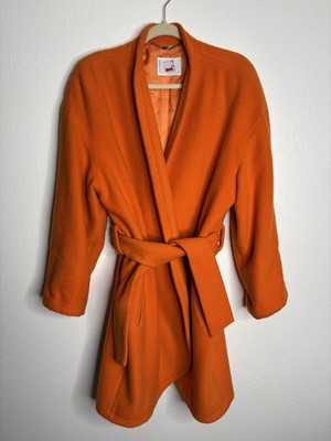 Vintage 80s MONDI Women's Orange Belted  Coat Size 34 (Small)