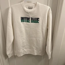 Notre Dame Fighting Irish Gear For Sports Pullover Sweatshirt Large White NWT