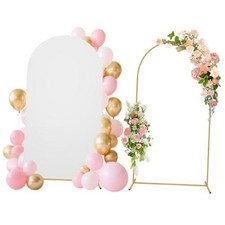 Wedding Arch Backdrop Stand and Cover Set, Metal Balloon Arch Stand and 7.2FT