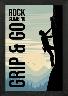 Rock Climbing Grip & Go Framed Wall Art Poster Canvas Print Picture