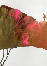 Abstract Mixed Media Painting on 11 X 15” Paper Contemporary