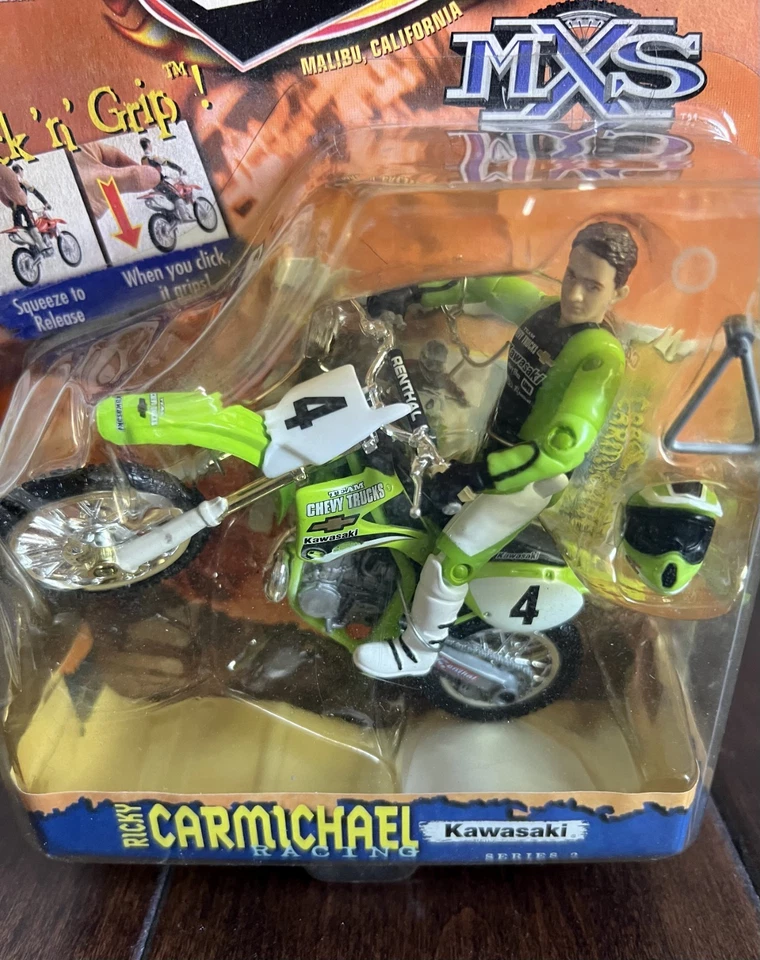 复古 Road Champs MXS 摩托车越野活动人偶 - Ricky Carmichael 全新 — 第 2/4 张图片