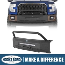 Hooke Road Front Bumper w/Grille Bull Bar Guard For 2015 2016 2017 Ford F150