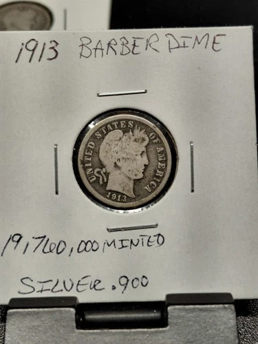 1913 BARBER DIME