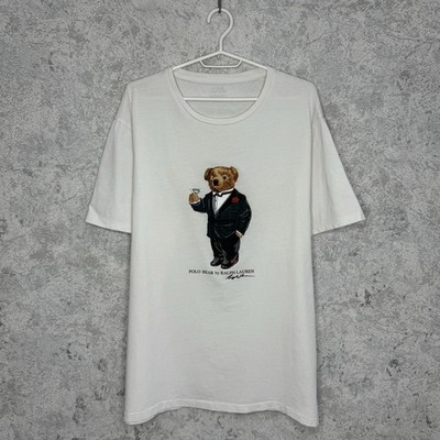 Men s T-shirt Polo Bear by Ralph Lauren Size XL Color White