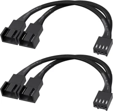 Cable Matters 2-Pack 2 Way 4 Pin PWM Fan Splitter Cable - 4 Inches, PC Fan Split