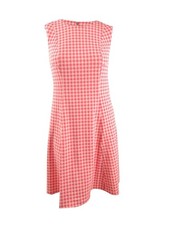 Tommy Hilfiger Women's Plus Size Gingham-Print Fit & Flare Dress
