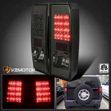 Smoke Fits 2005-2010 Hummer H3 LED Rear Tail Lights Brake Reverse Lamps Pair