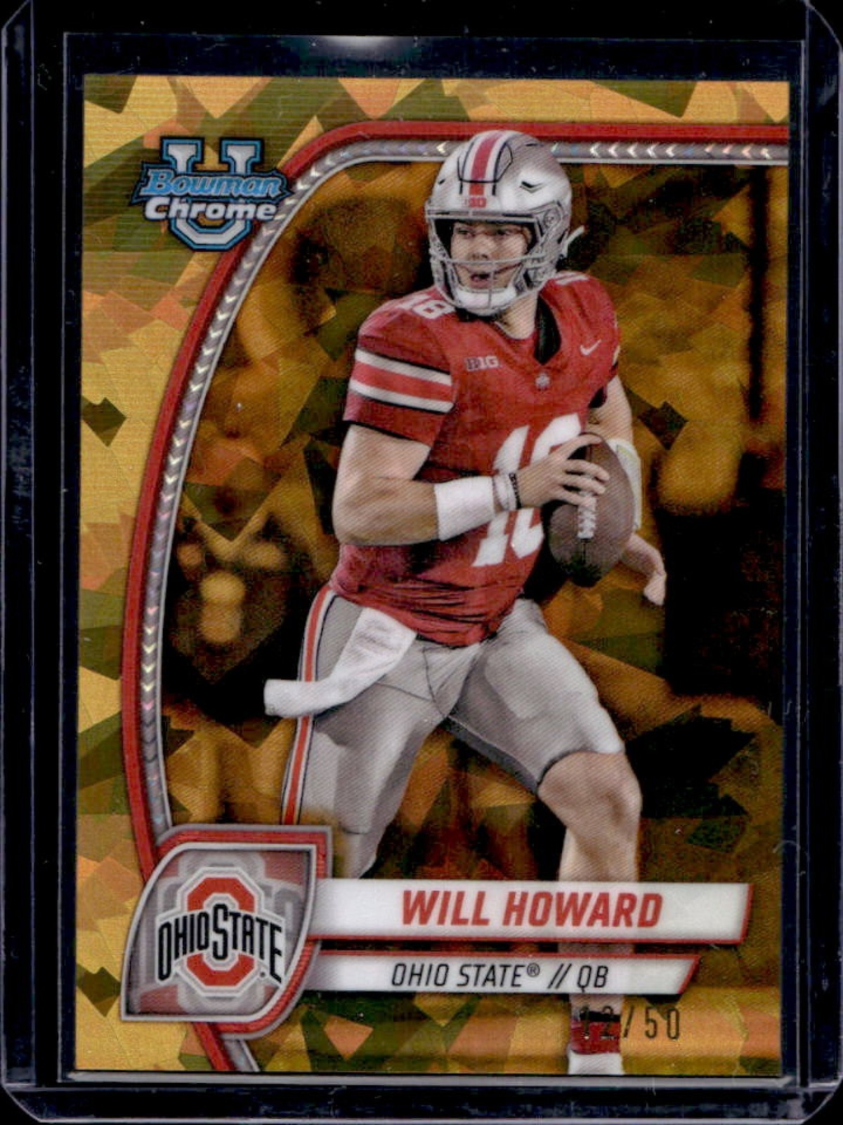 2024 Bowman Chrome U Sapphire Will Howard Gold Refractor #12/50